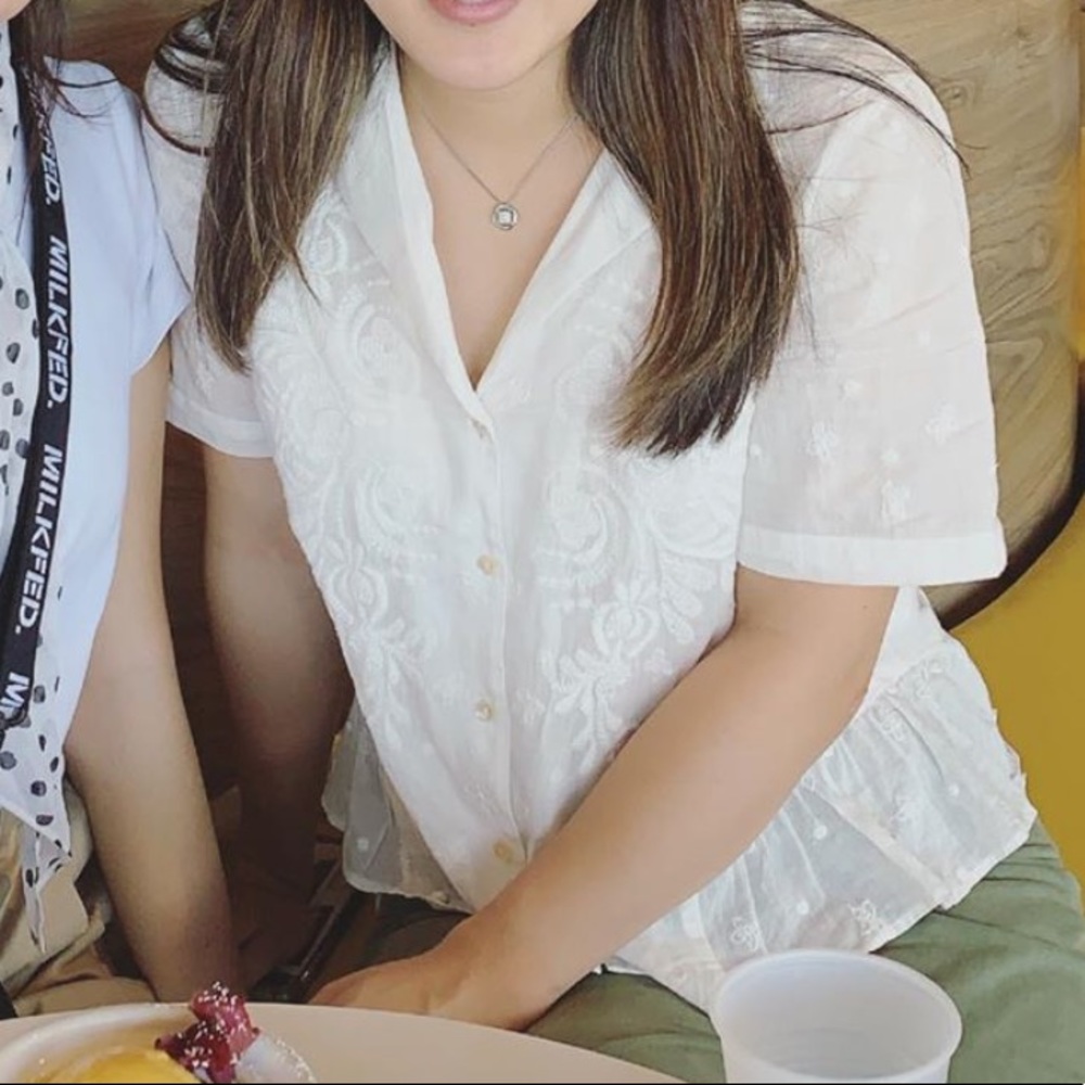 ZARA White Embroidered Top